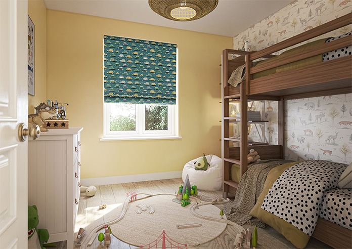 Roadtrip, Teal Blue - Roman Blind - Image 6